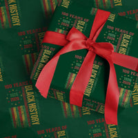 100 Years Of Black History Wrapping Paper Roll Centennial Milestone Vintage African American Flag