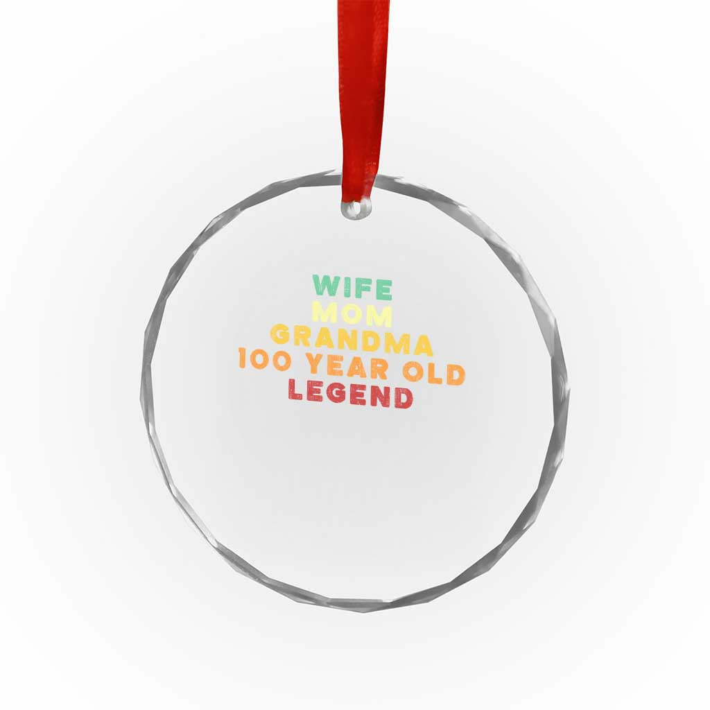 100th Birthday Gifts For Women Crystal Glass Ornament Wife Mom Grandma 100 Year Old Legend