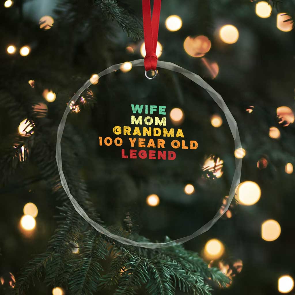 100th Birthday Gifts For Women Crystal Glass Ornament Wife Mom Grandma 100 Year Old Legend