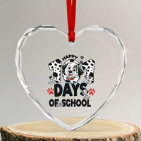 101 Days Of School Dalmatian Dogs Heart Crystal Glass Ornament Happy 101th Day - Wonder Print Shop