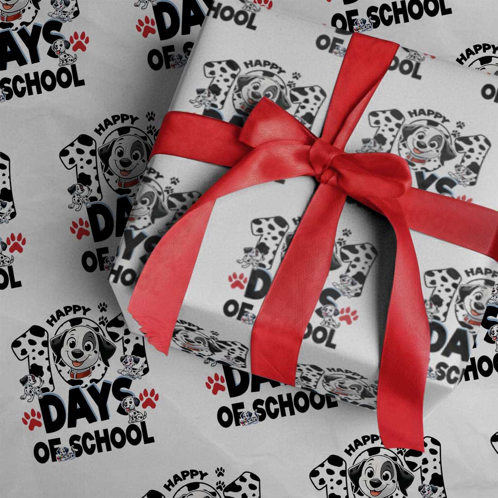 101 Days Of School Dalmatian Dogs Wrapping Paper Roll Happy 101th Day - Wonder Print Shop