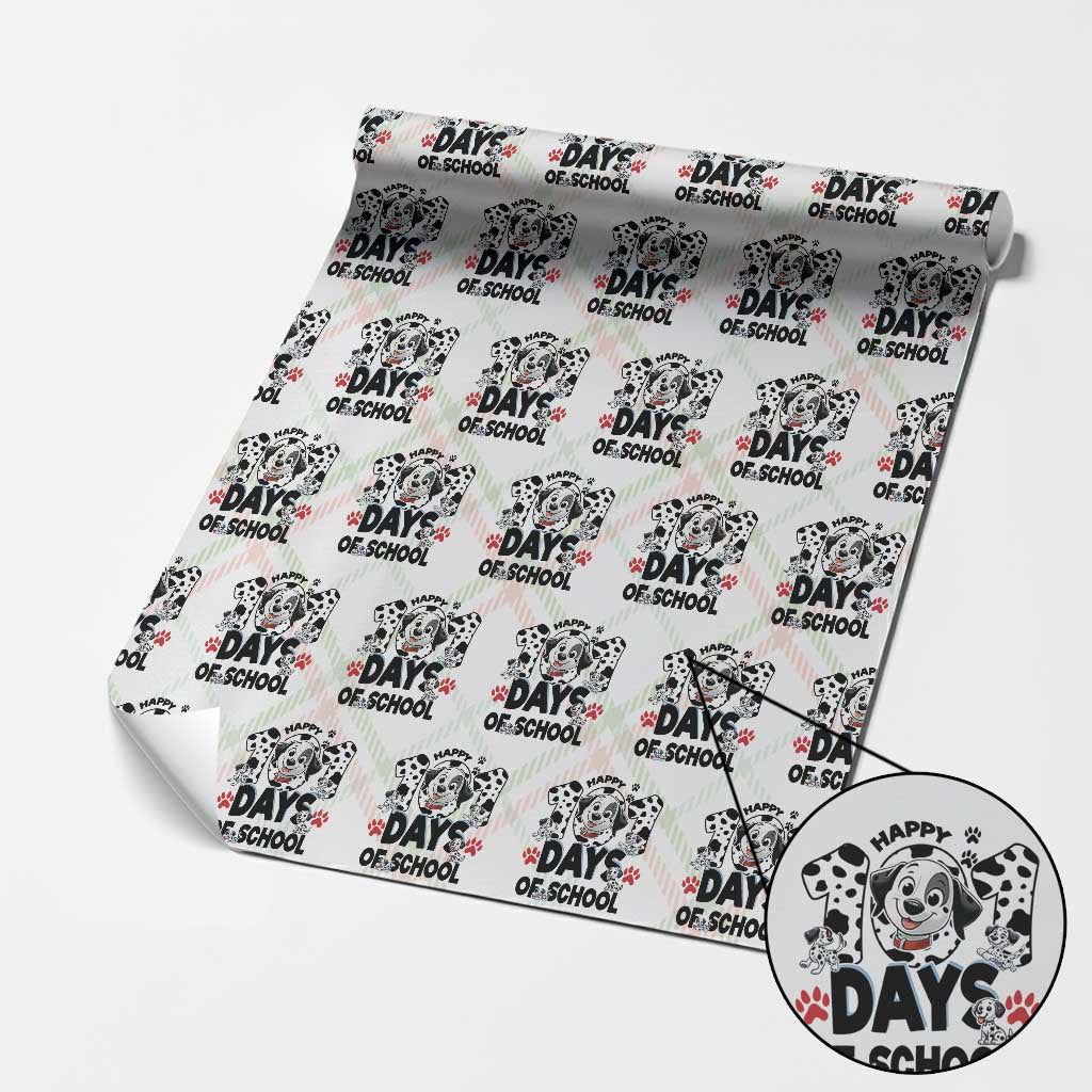 101 Days Of School Dalmatian Dogs Wrapping Paper Roll Happy 101th Day - Wonder Print Shop