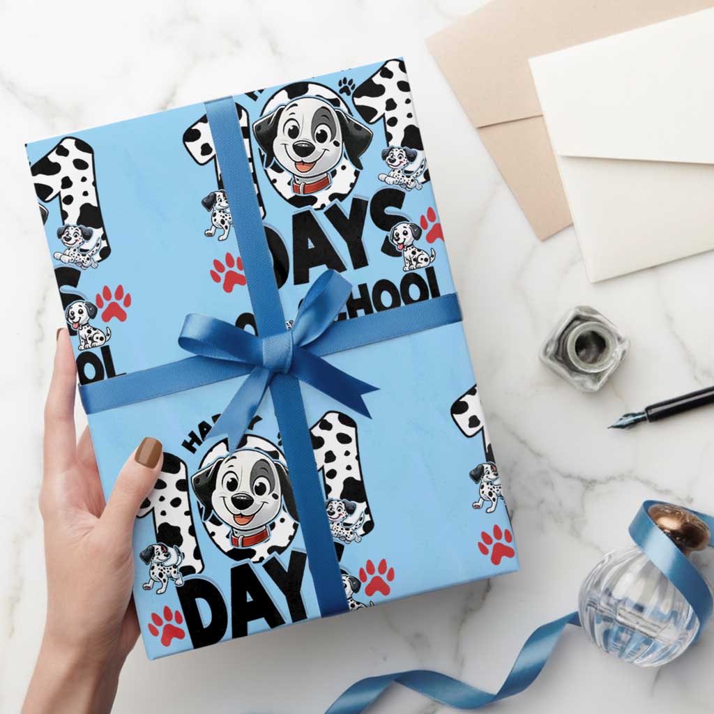 101 Days Of School Dalmatian Dogs Wrapping Paper Roll Happy 101th Day - Wonder Print Shop