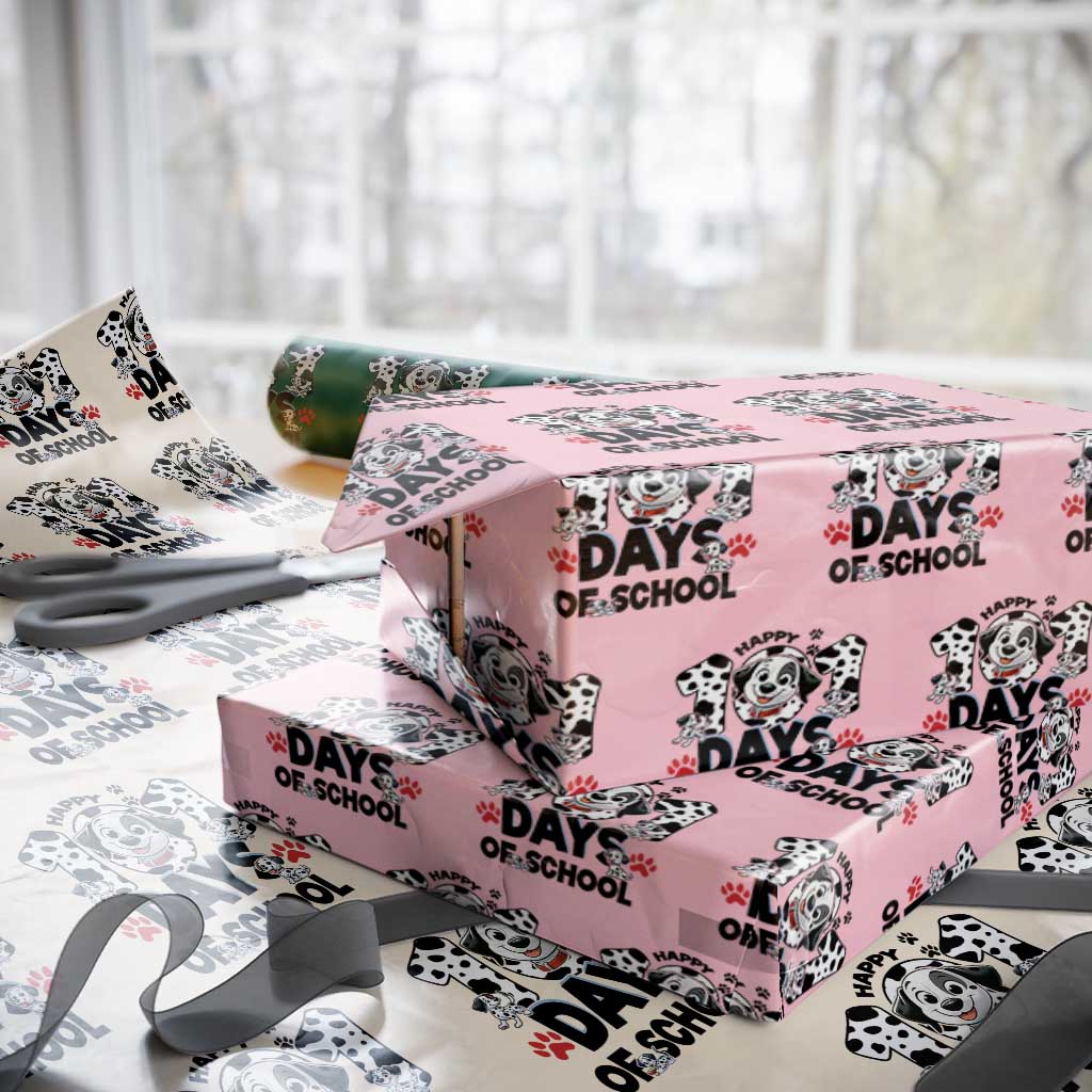 101 Days Of School Dalmatian Dogs Wrapping Paper Roll Happy 101th Day - Wonder Print Shop