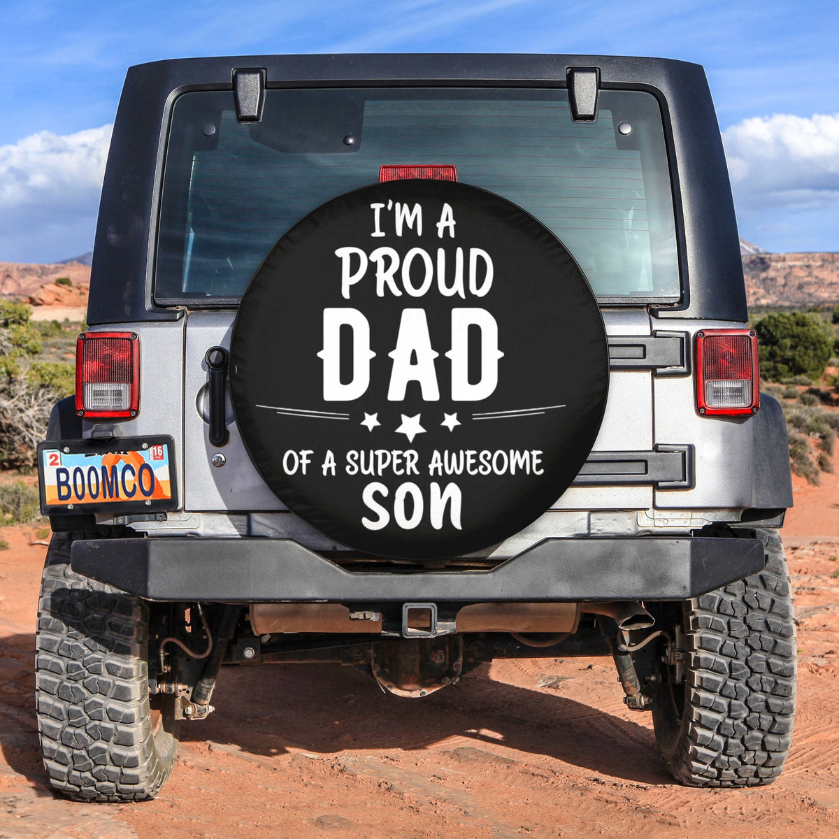 Father's Day Tire Covers - I'm A Proud Dad Of A Super Awesome Son Spare Tire Cover NO.103 LT8 - Wonder Print Shop
