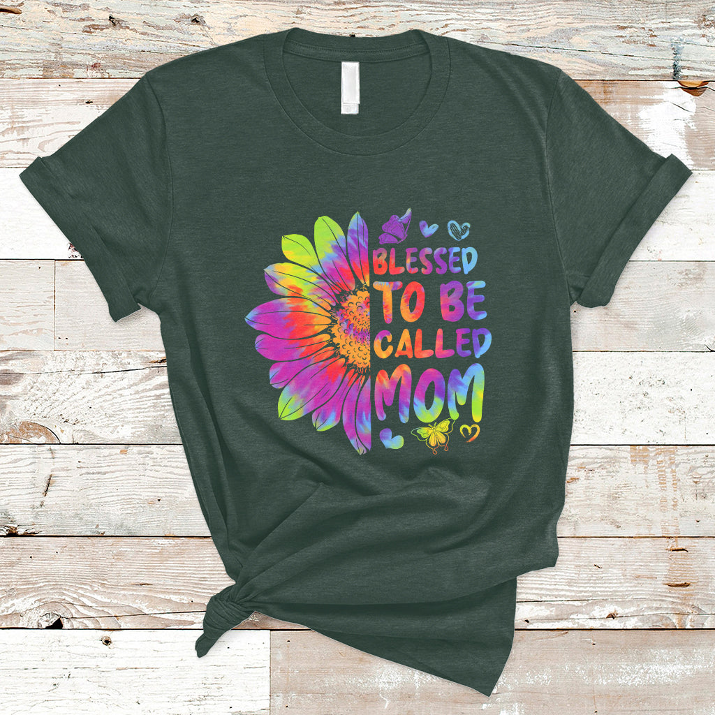 Blessed To Be Called Mom Cute Mother's Day Tie Dye Sunflower T Shirt - Wonder Print Shop