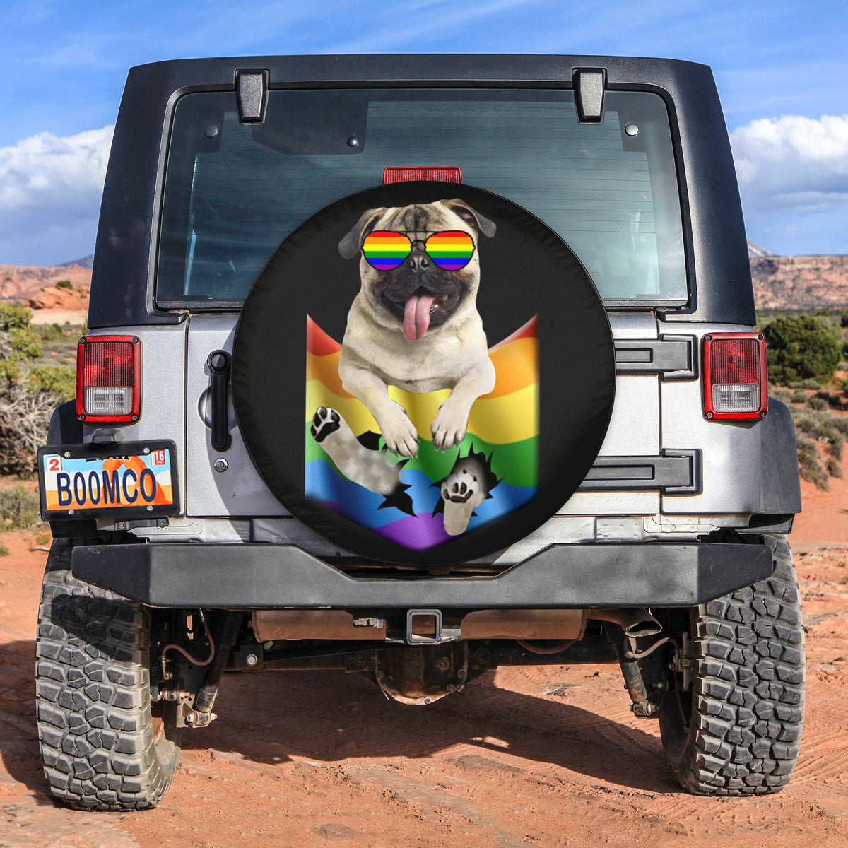 LGBT Tire Covers - Pug In Pocket Pride Spare Tire Cover NO.41 LT8 - Wonder Print Shop
