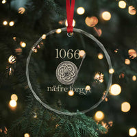1066 Never Forget Crystal Glass Ornament Battle of Hastings Old English Anglo Saxon Warrior Medieval Shield - Wonder Print Shop