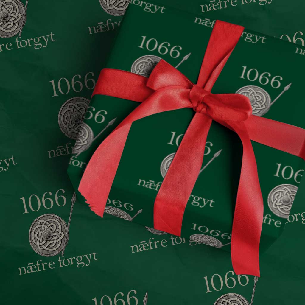 1066 Never Forget Wrapping Paper Roll Battle of Hastings Old English Anglo Saxon Warrior Medieval Shield - Wonder Print Shop