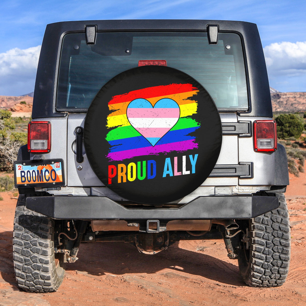 LGBT Tire Covers - Proud Ally LGBT Heart Pride Month Spare Tire Cover NO.43 LT8 - Wonder Print Shop