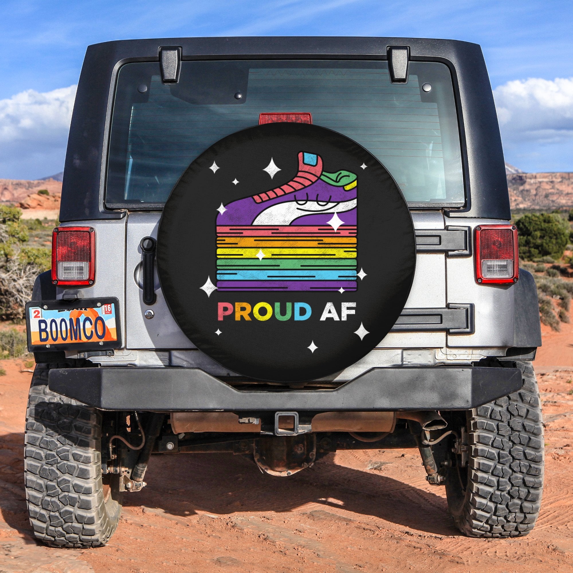 LGBT Tire Covers - Proud AF Pumps Spare Tire Cover NO.44 LT8 - Wonder Print Shop