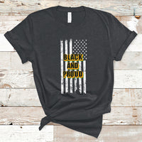 BHM Black And Proud African American Pride Us Flag T Shirt - Wonder Print Shop