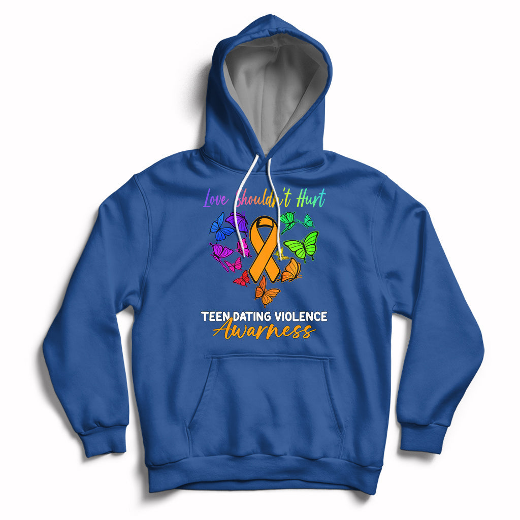 Love Shouldnot Hurt Teen Dating Violence Warrior Butterflies Hoodie - Wonder Print Shop