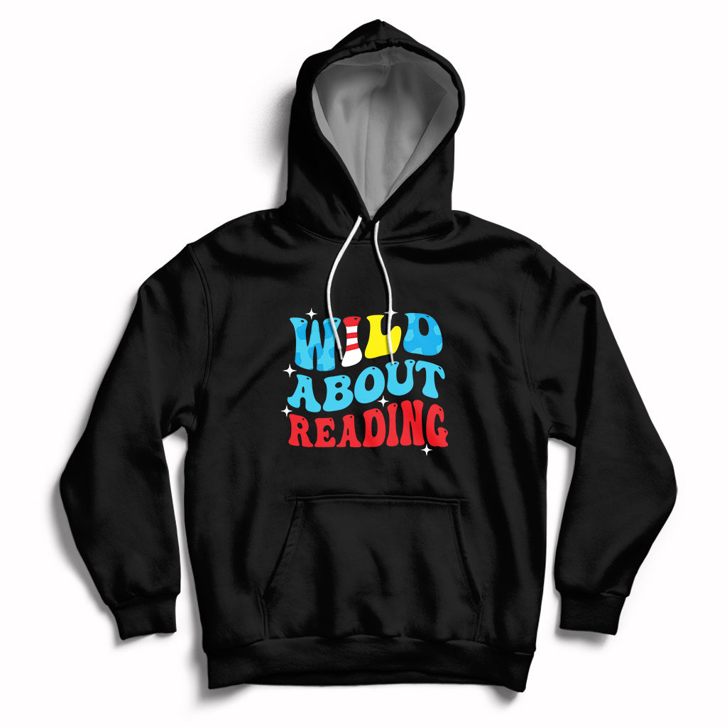 Wild About Reading Teacher Of Little Things Red White Stripe Reading Hoodie - Wonder Print Shop