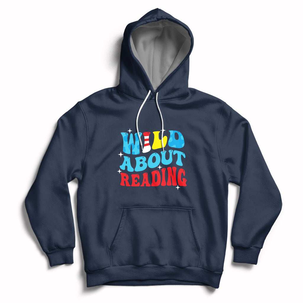 Wild About Reading Teacher Of Little Things Red White Stripe Reading Hoodie - Wonder Print Shop