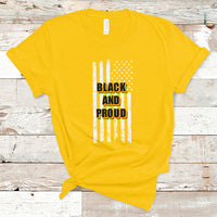 BHM Black And Proud African American Pride Us Flag T Shirt - Wonder Print Shop