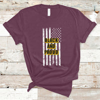BHM Black And Proud African American Pride Us Flag T Shirt - Wonder Print Shop