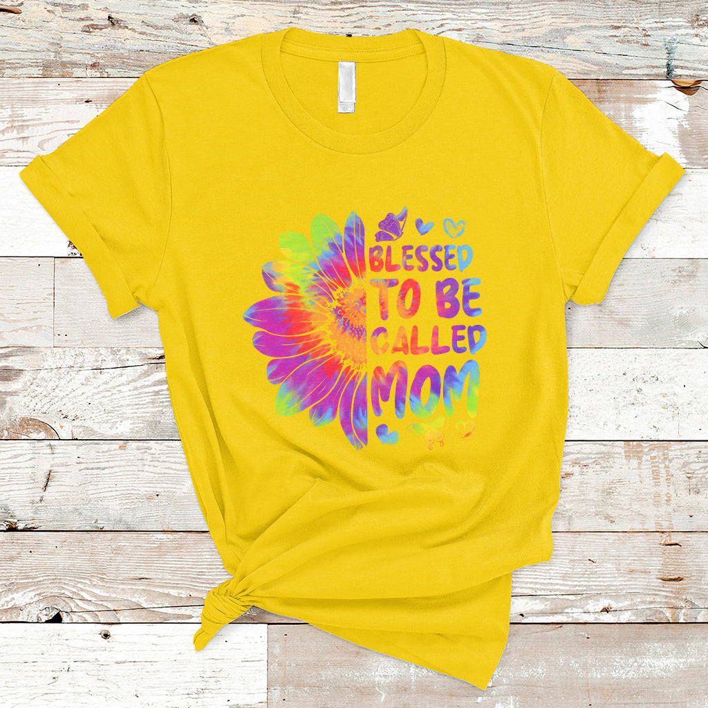 Blessed To Be Called Mom Cute Mother's Day Tie Dye Sunflower T Shirt - Wonder Print Shop