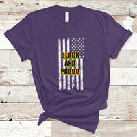 BHM Black And Proud African American Pride Us Flag T Shirt - Wonder Print Shop