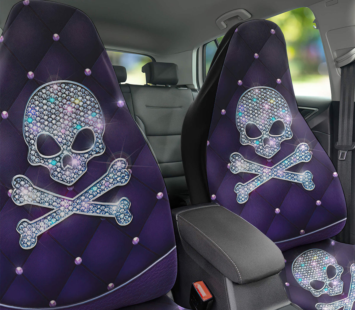 Skull Bone Diamond Car Seat Cover - Wonder Print Shop