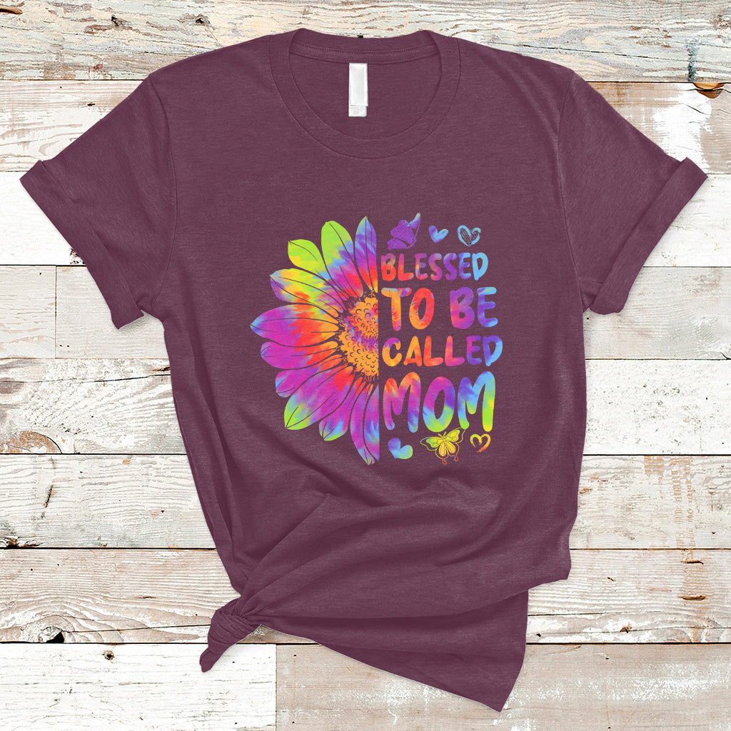 Blessed To Be Called Mom Cute Mother's Day Tie Dye Sunflower T Shirt - Wonder Print Shop