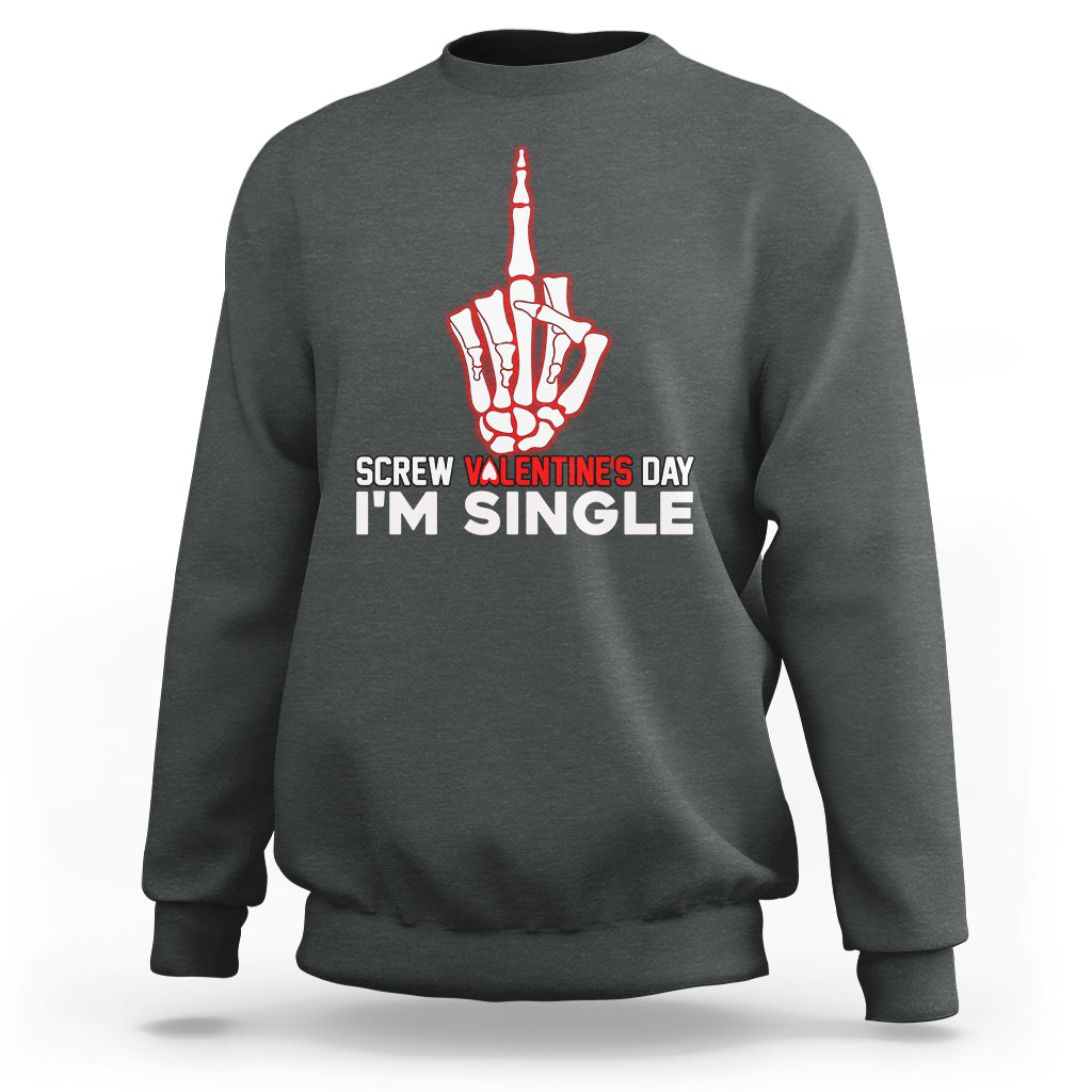 Screw Valentine Ew Anti Valentine's Day Middle Finger Sweatshirt - Wonder Print Shop