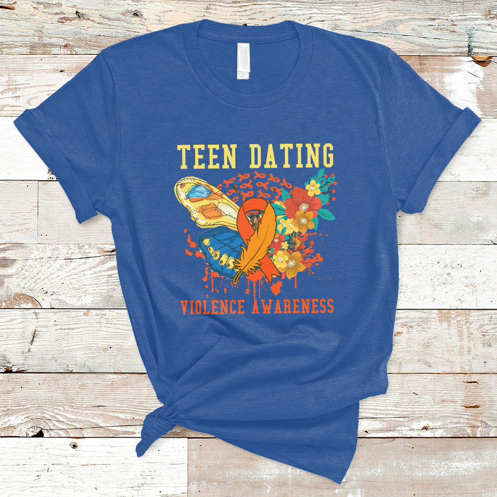 Spread Teen Dating Violence Awareness Orange Butterfly T-Shirt - Wonder Print Shop