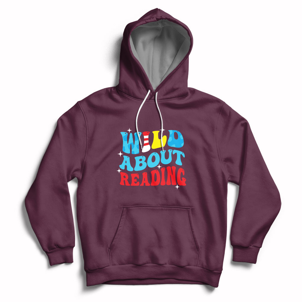 Wild About Reading Teacher Of Little Things Red White Stripe Reading Hoodie - Wonder Print Shop