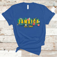 Jamaica T Shirt Jamaica Est 1962 Jamaican Flower Bird Travel Souvenir - Wonder Print Shop