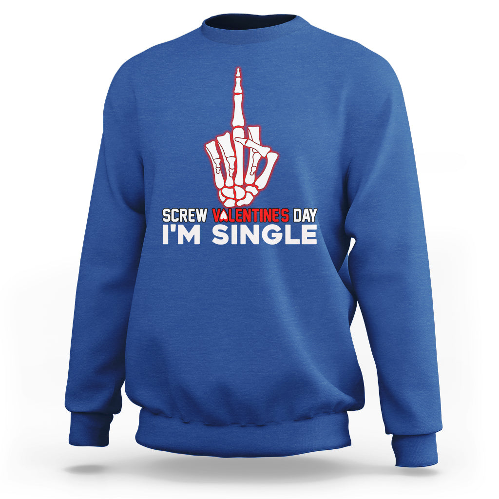 Screw Valentine Ew Anti Valentine's Day Middle Finger Sweatshirt - Wonder Print Shop