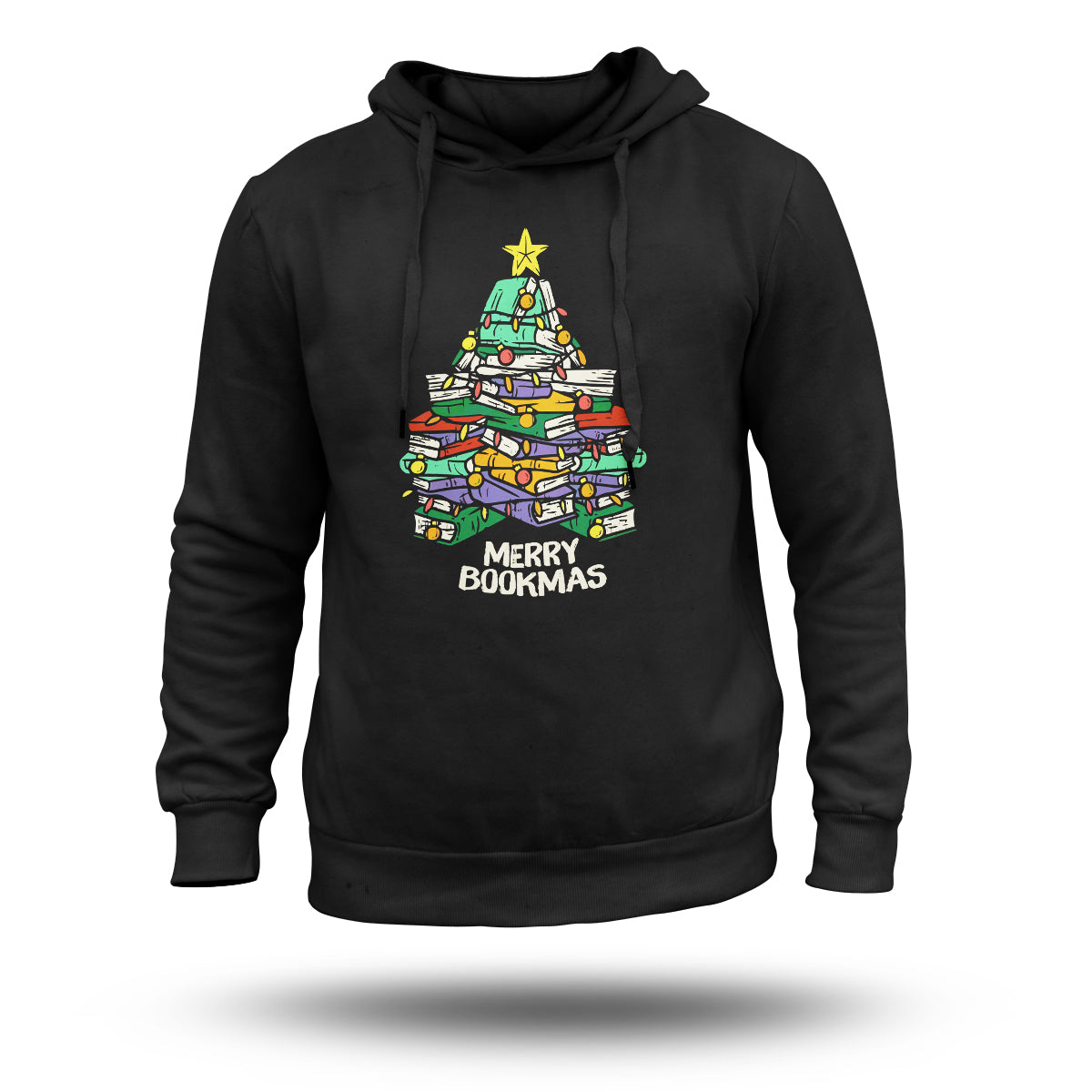 Merry Bookmas Christmas Library Tree Shirt Reading, Bookmas Christmas Hoodie - Wonder Print Shop