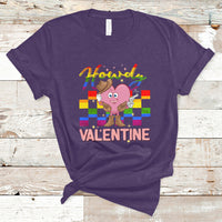Howdy Valentine Funny Valentine's Day Cowboy Heart Groovy T-Shirt - Wonder Print Shop