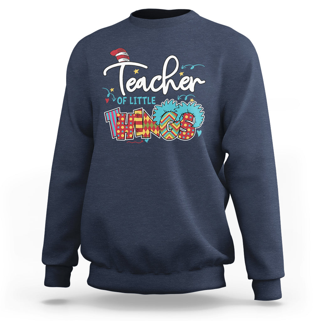 Teacher Of Little Things Teacher Day Reading Day Book Lovers Sweatshirt - Wonder Print Shop