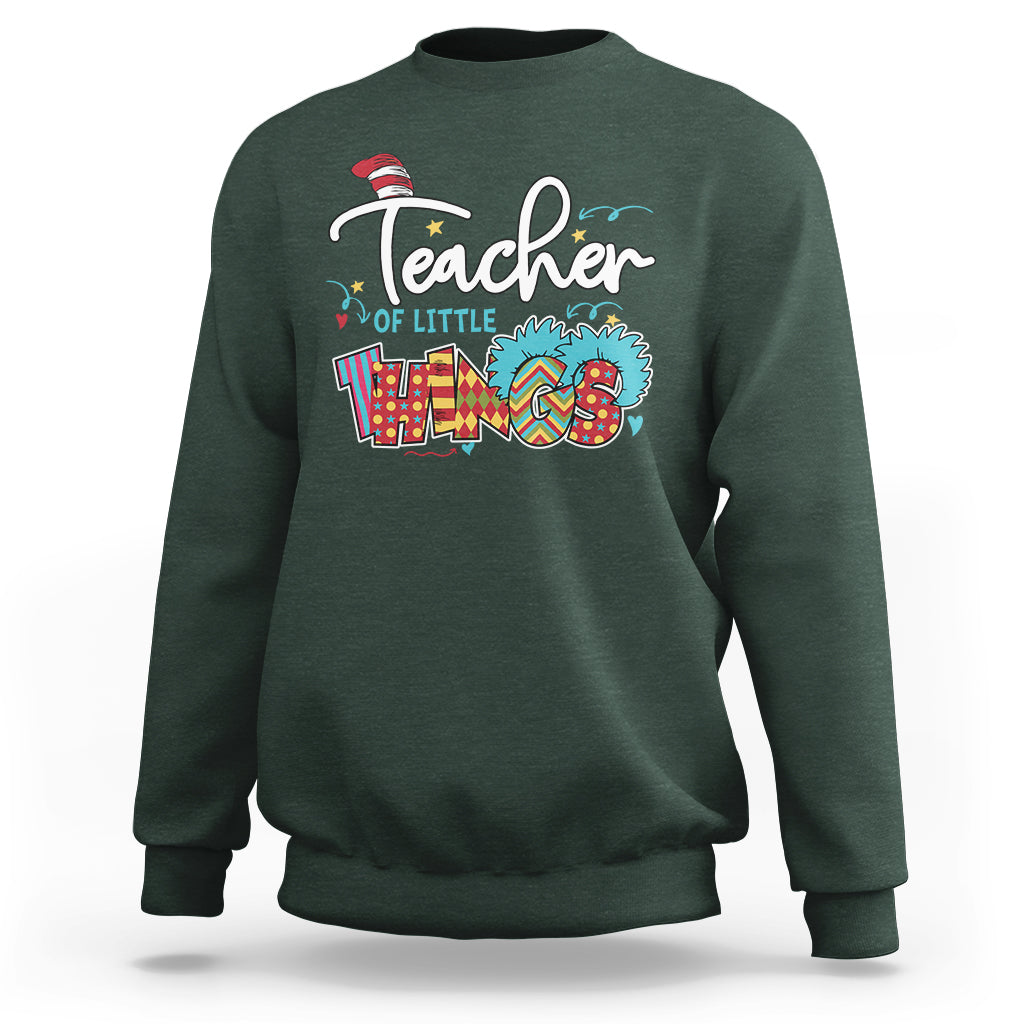 Teacher Of Little Things Teacher Day Reading Day Book Lovers Sweatshirt - Wonder Print Shop