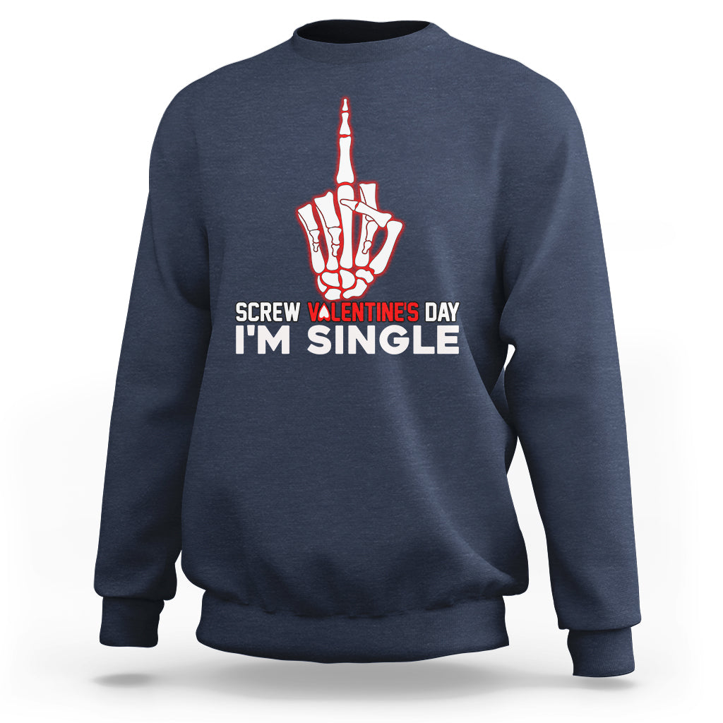 Screw Valentine Ew Anti Valentine's Day Middle Finger Sweatshirt - Wonder Print Shop