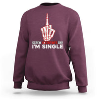 Screw Valentine Ew Anti Valentine's Day Middle Finger Sweatshirt - Wonder Print Shop