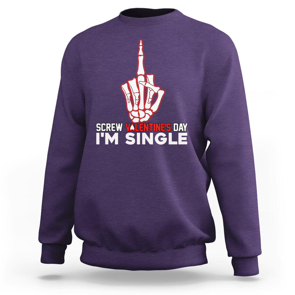 Screw Valentine Ew Anti Valentine's Day Middle Finger Sweatshirt - Wonder Print Shop