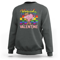 Howdy Valentine Funny Valentine's Day Cowboy Heart Groovy Sweatshirt - Wonder Print Shop