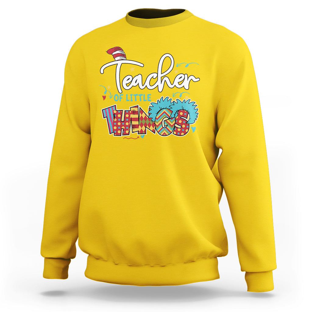 Teacher Of Little Things Teacher Day Reading Day Book Lovers Sweatshirt - Wonder Print Shop
