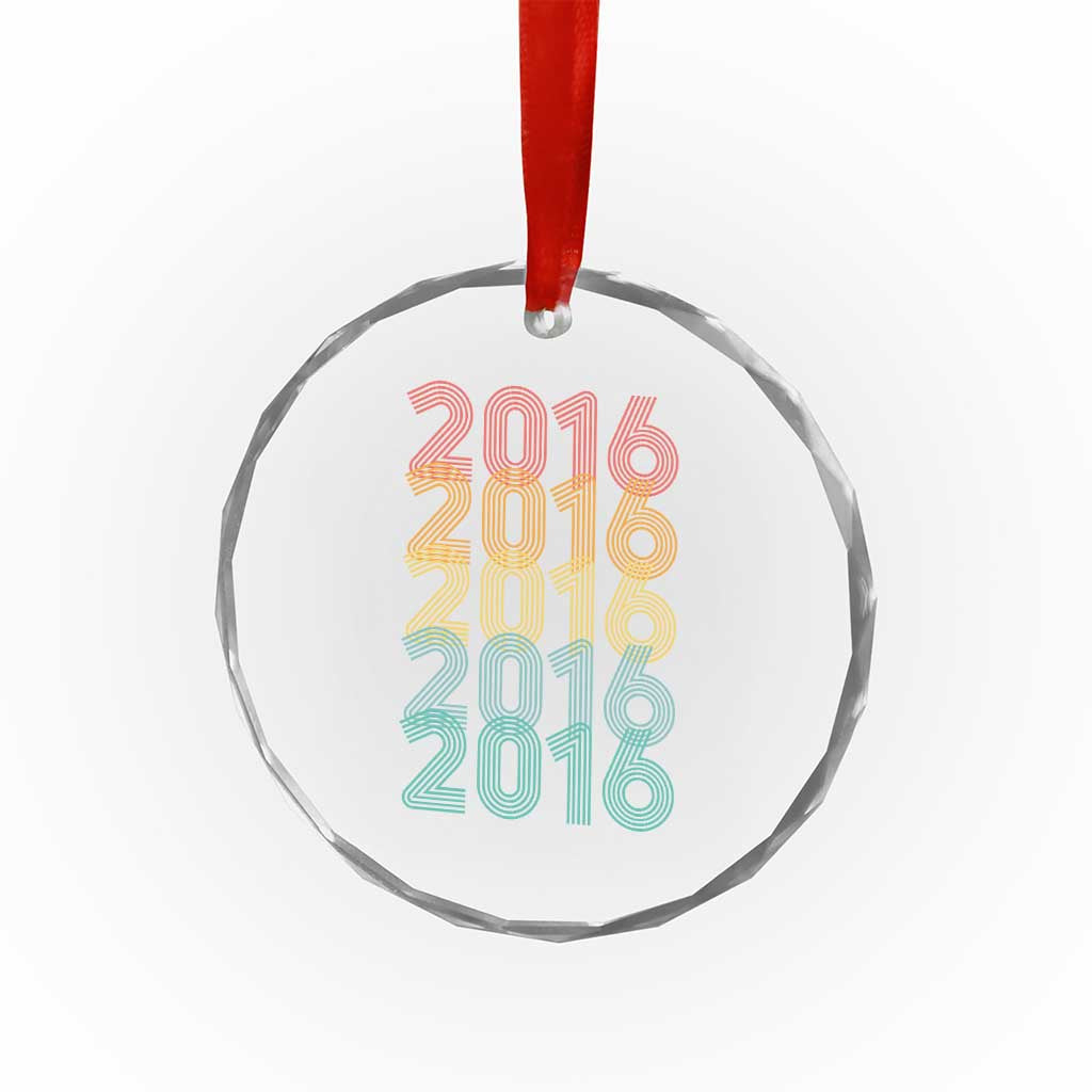 10th Birthday Crystal Glass Ornament Vintage 2016 Retro 10 Years Old Birthday