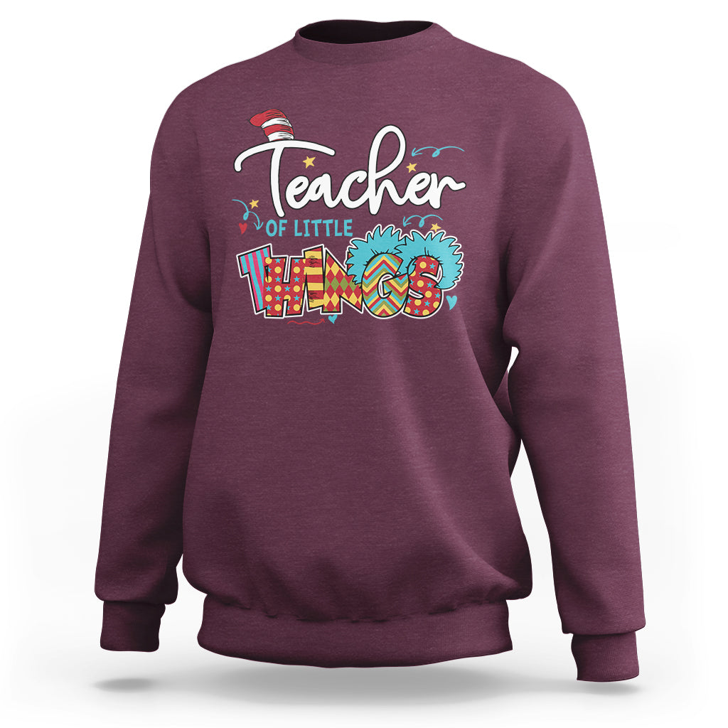 Teacher Of Little Things Teacher Day Reading Day Book Lovers Sweatshirt - Wonder Print Shop