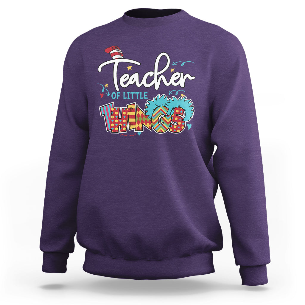 Teacher Of Little Things Teacher Day Reading Day Book Lovers Sweatshirt - Wonder Print Shop