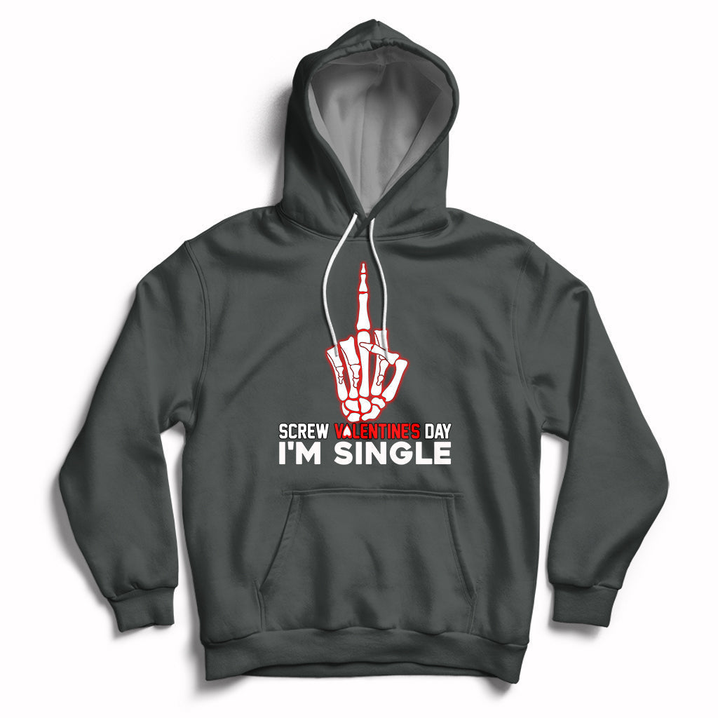 Screw Valentine Ew Anti Valentine's Day Middle Finger Hoodie - Wonder Print Shop