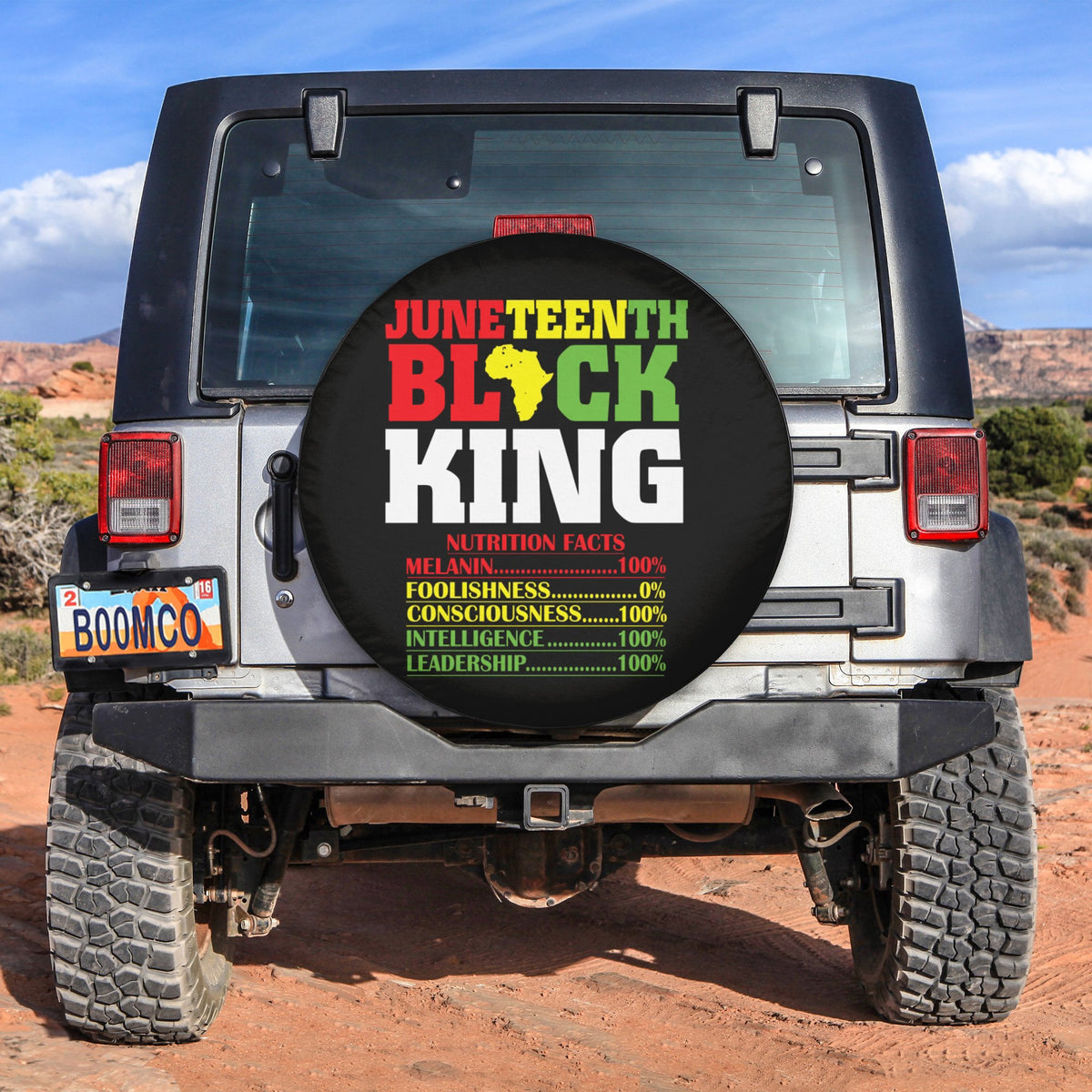 African Tire Covers - Juneteenth Spare Tire Cover Juneteenth Black King Nutrition Facts NO.110 LT8 - Wonder Print Shop