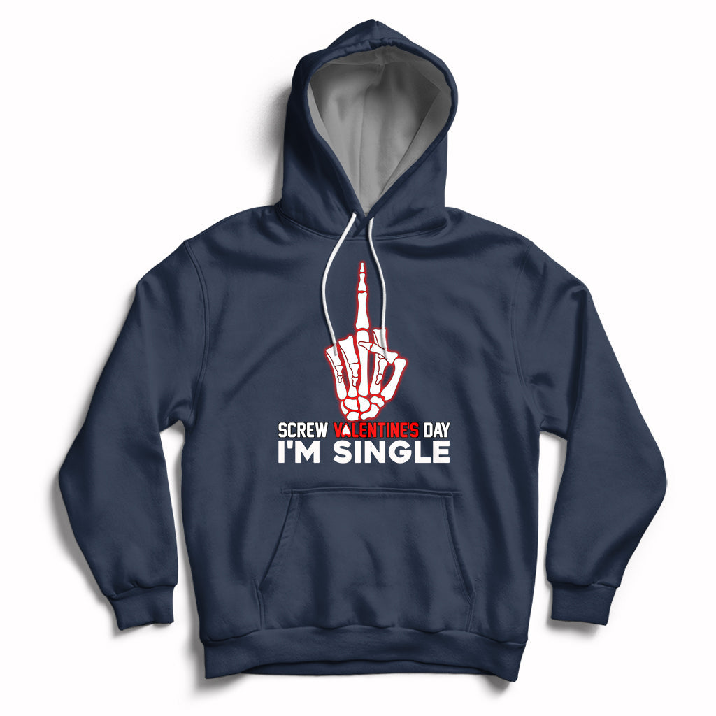 Screw Valentine Ew Anti Valentine's Day Middle Finger Hoodie - Wonder Print Shop