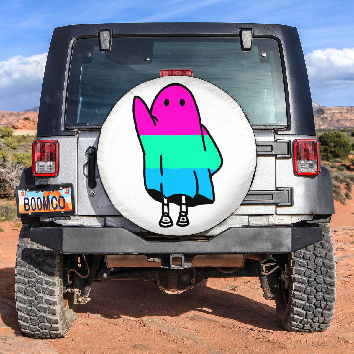 LGBT Tire Covers - Polysexual Ghost Pride Spare Tire Cover NO.46 LT8 - Wonder Print Shop