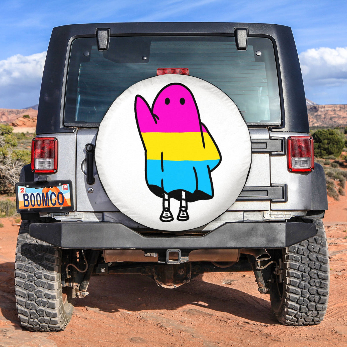 LGBT Tire Covers - Pansexual Ghost Pride Spare Tire Cover NO.48 LT8 - Wonder Print Shop