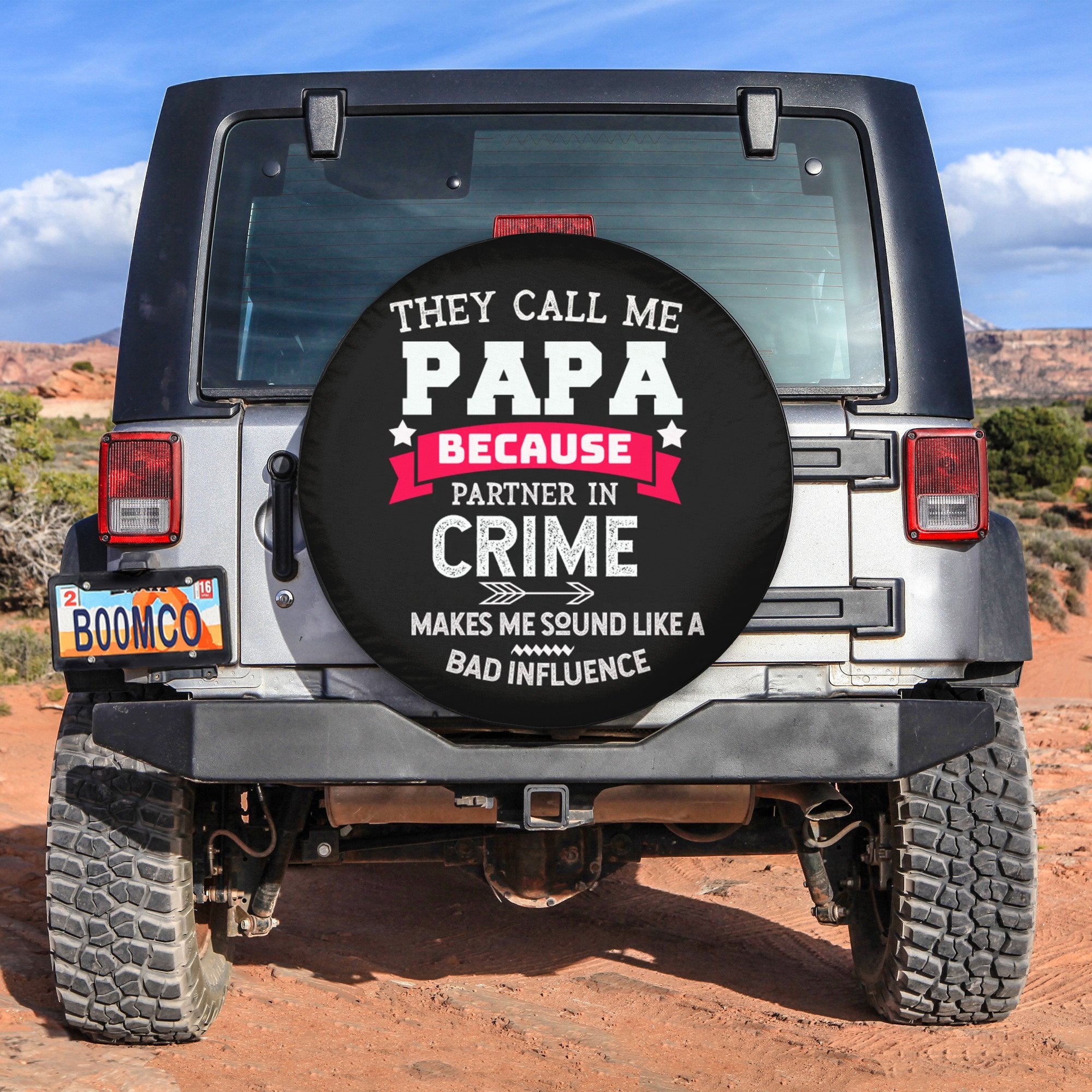 Father's Day Tire Covers - They Call Me Papa Because Partner In Crime Makes Me Sound Like A Bad Influence Spare Tire Cover NO.113 LT8 - Wonder Print Shop