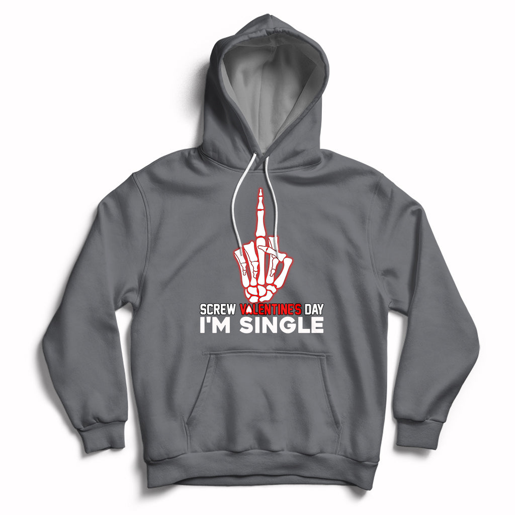Screw Valentine Ew Anti Valentine's Day Middle Finger Hoodie - Wonder Print Shop