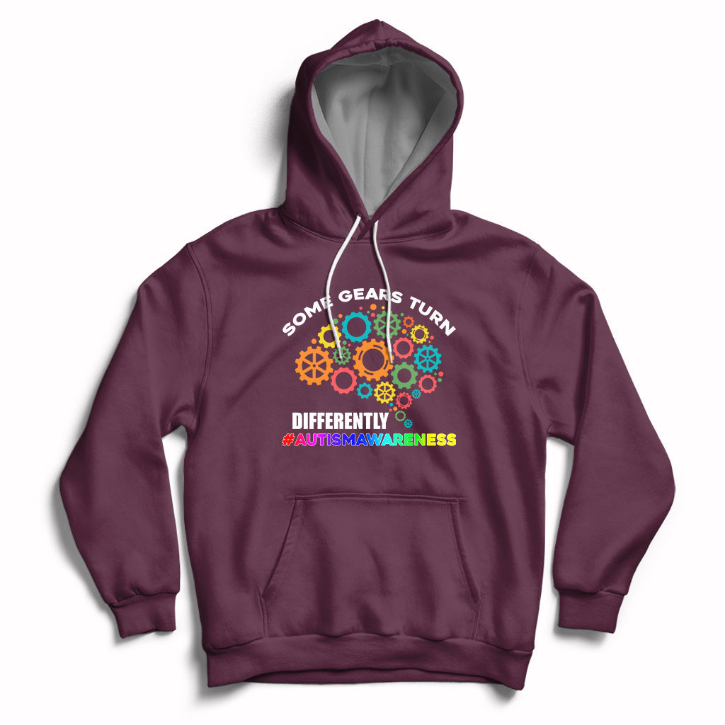 Some Gears Turn Differently Autism Awareness Acceptance Hoodie - Wonder Print Shop
